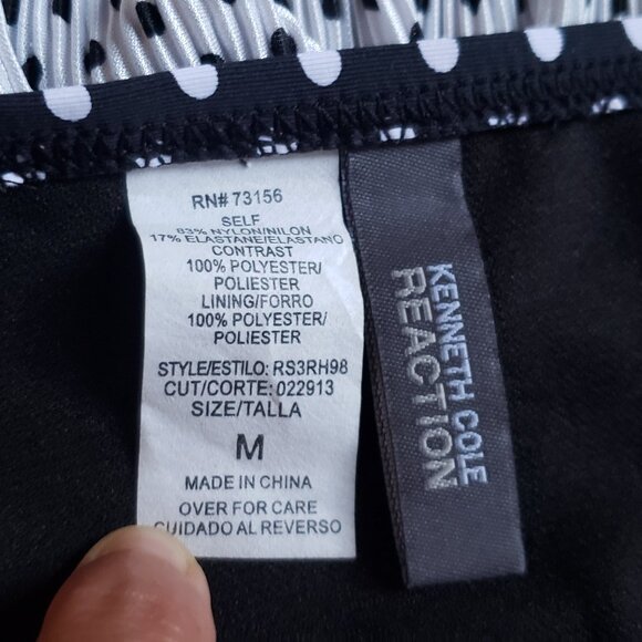 Bas De Bikini Kenneth Cole Reaction Taille L - Imprimé Floral Rayé Bleu, Blanc, Jaune, Neuf Avec étiquettes